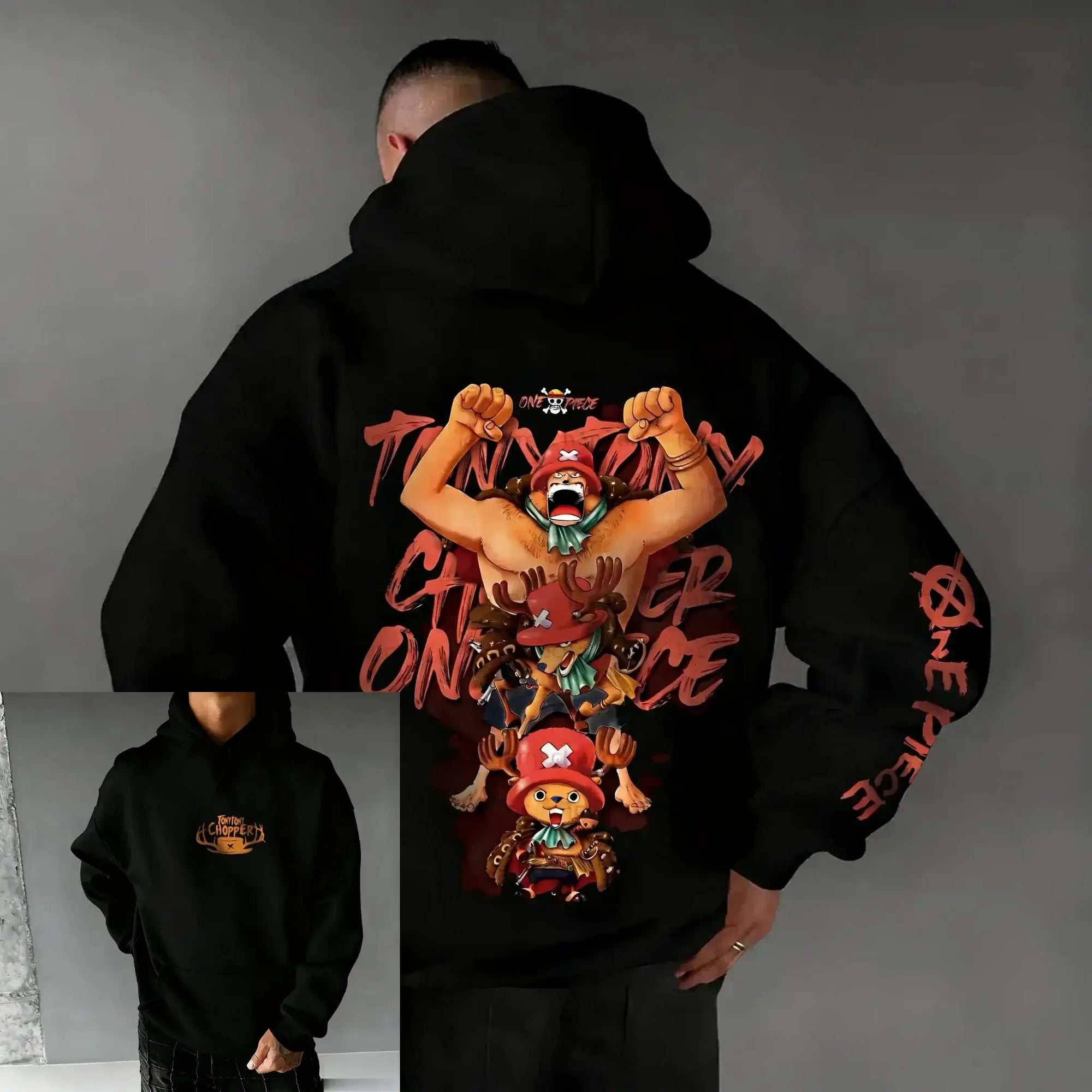 Oversized One Piece anime hoodie by Infinite Visibility, unisex sweatshirt featuring vibrant character graphics and comfortable fit.