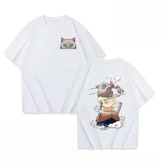 Inosuke T-Shirt: Demon Slayer Hip Hop Cartoon Tee