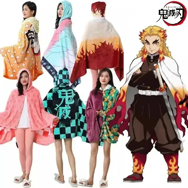 Demon Slayer Blanket: Tanjiro Anime Bathrobe & Cosplay Shawl by Infinite Visibility