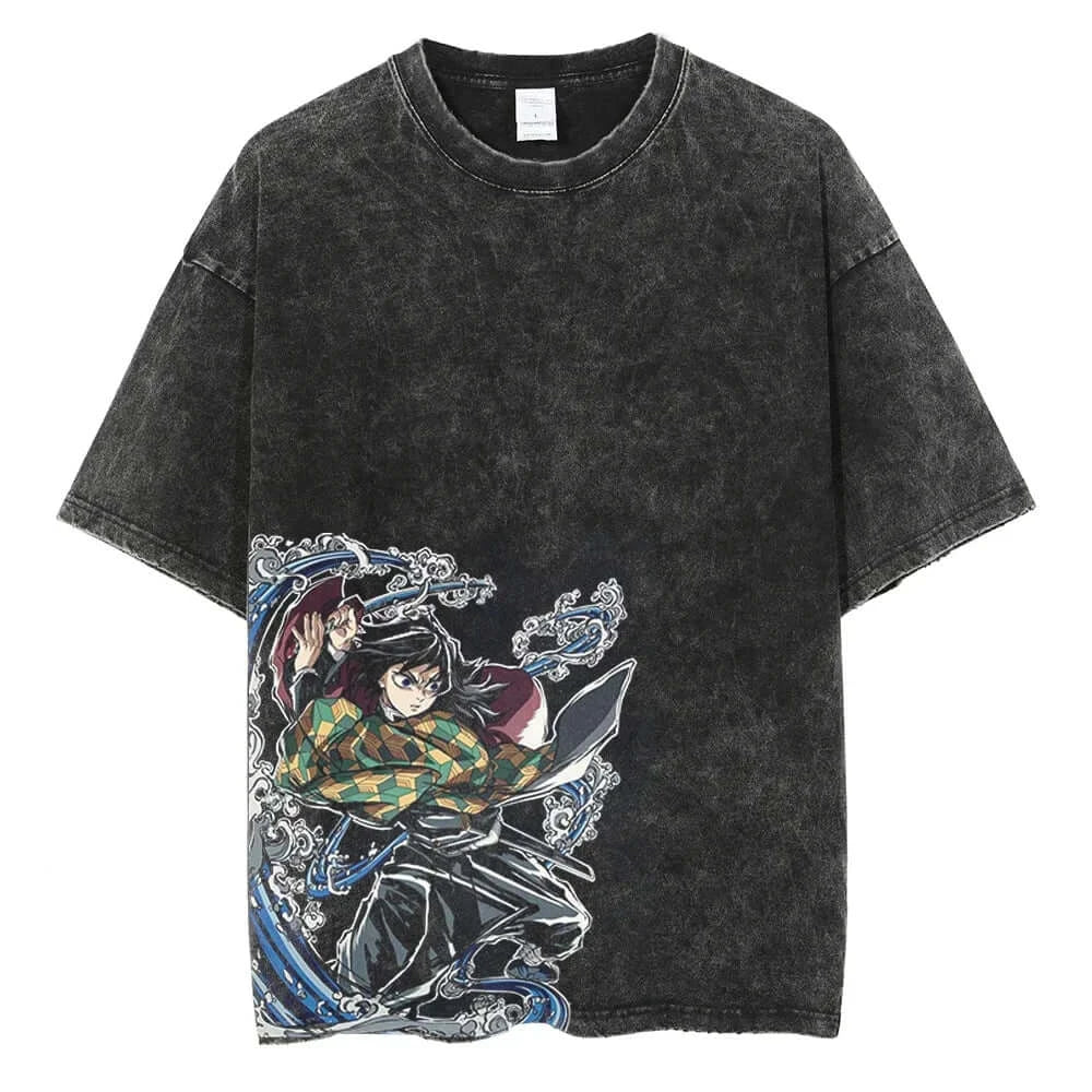 Kamado Tanjirou Graphic print T Shirt Demon Slayer Vintage Tee