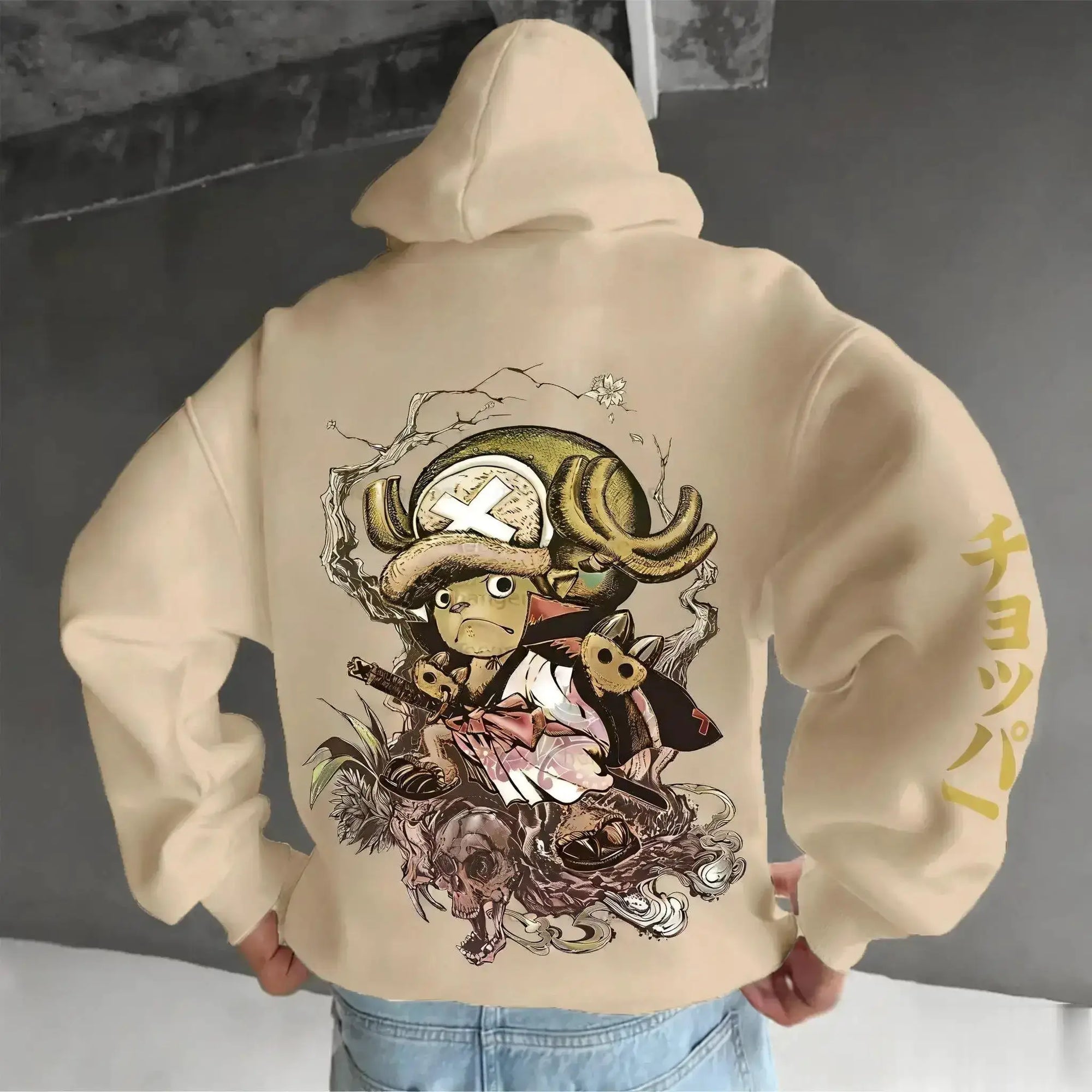 Oversized One Piece anime hoodie by Infinite Visibility featuring bold graphics, unisex fit, and comfortable sweatshirt design.