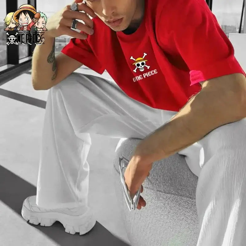 One Piece Graphic T-Shirt: Luffy & Zoro Oversized Streetwear
