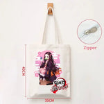 Demon Slayer Canvas Bag: Nezuko & Tanjiro Zipper Tote by Infinite Visibility