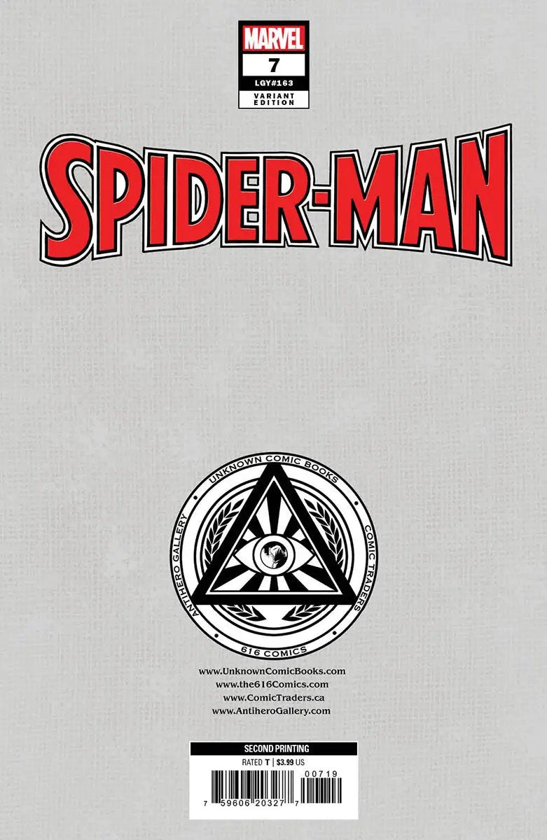 Spider-Man #7 2Nd Printing Unknown Comics Nicoletta Baldari Exclusive Virgin Var (05/17/2023) by Unknown Comic Books