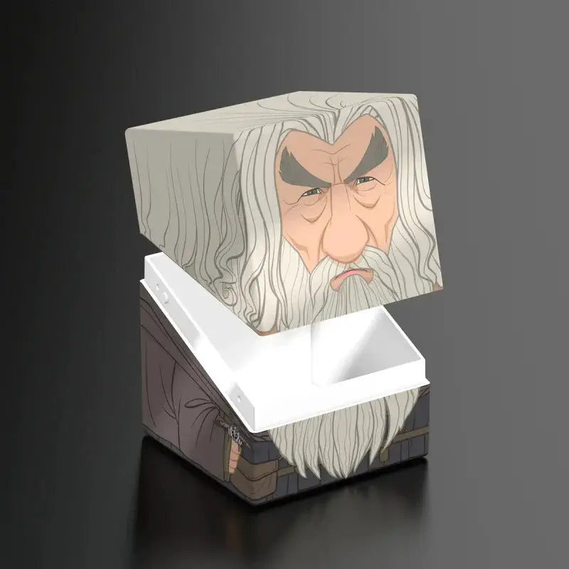 Gandalf the Grey figurine from The Lord of the Rings by SQUAROE, detailed sculpture with grey robes and staff, collectible fantasy figure