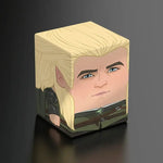 Legolas LEGO minifigure from The Lord of the Rings by The Mighty Hobby Shop, featuring detailed green outfit and bow accessories.