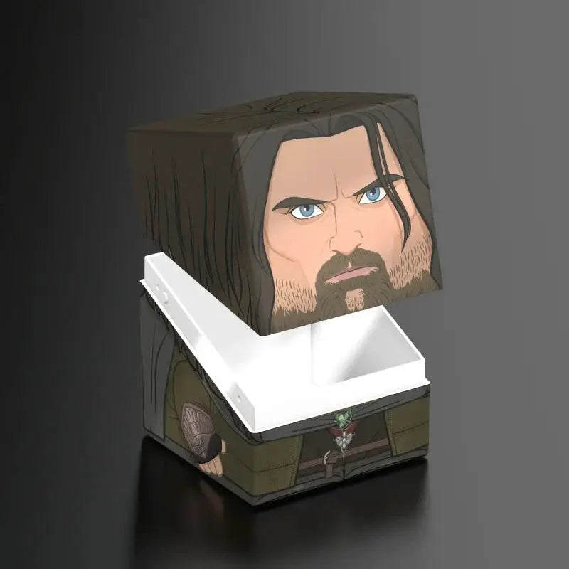 Dark image of Aragorn figure from The Lord of the Rings, part of the SQUAROE LOTR006 collection by THE MIGHTY HOBBY SHOP.