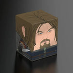 Dark-colored Boromir action figure from The Lord of the Rings SQUAROE series by The Mighty Hobby Shop, detailed with armor and sword.
