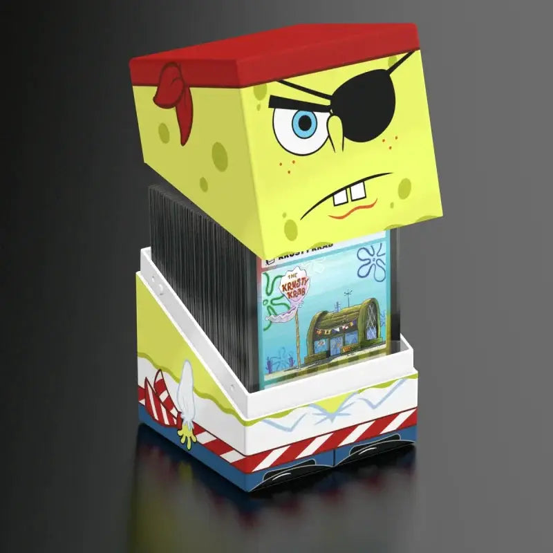 Dark-colored Squaroe SpongeBob SquarePants plush toy by The Mighty Hobby Shop, showing SpongeBob's face and square body.
