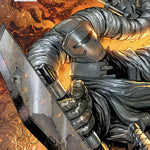 Comic book cover featuring a character in armor with a gun, titled 'Star Wars: Crimson Reign'.