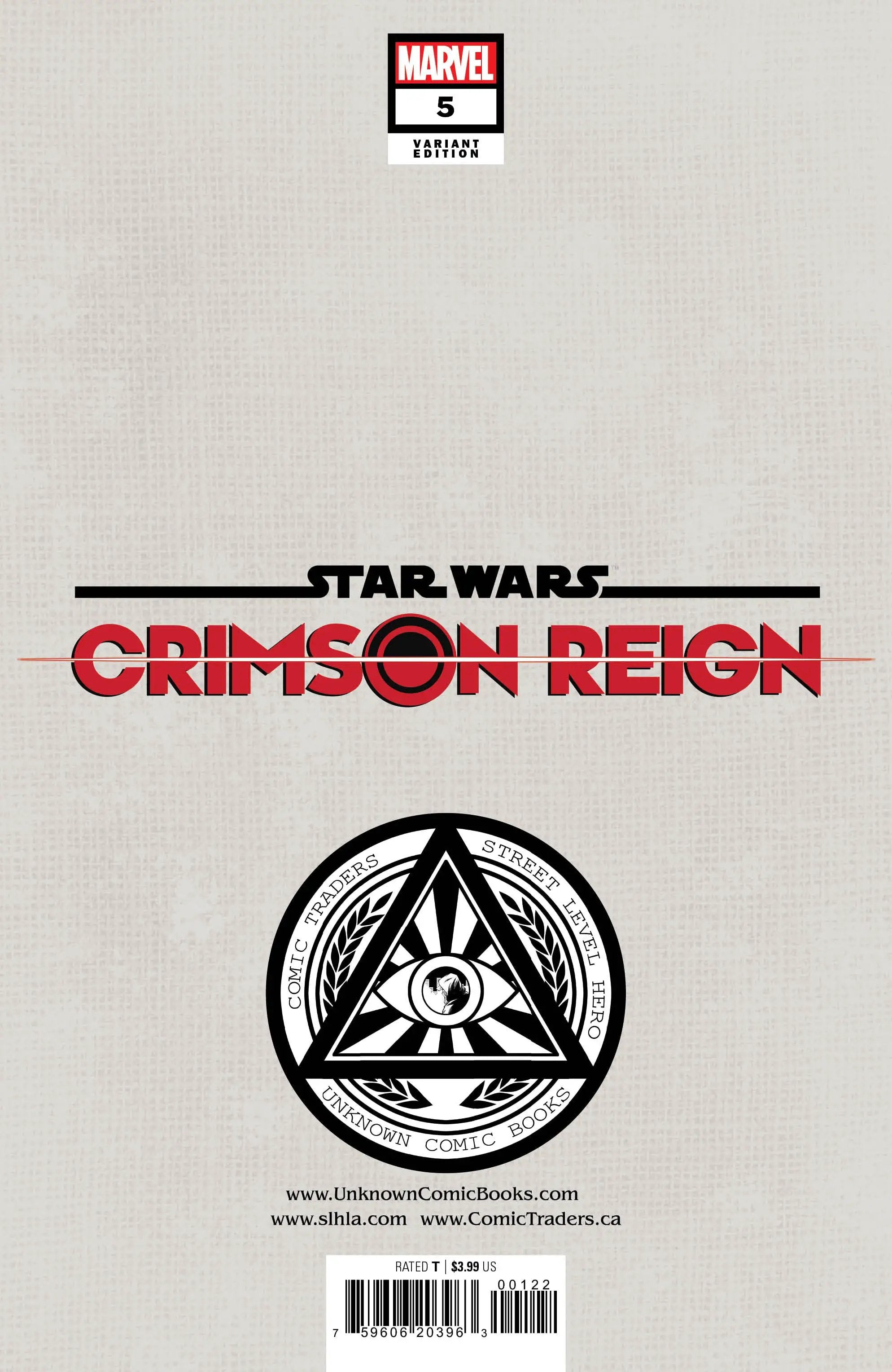 Star Wars: Crimson Reign 5 Unknown Comics Tyler Kirkham Exclusive Virgin Var (06/22/2022) by Unknown Comic Books