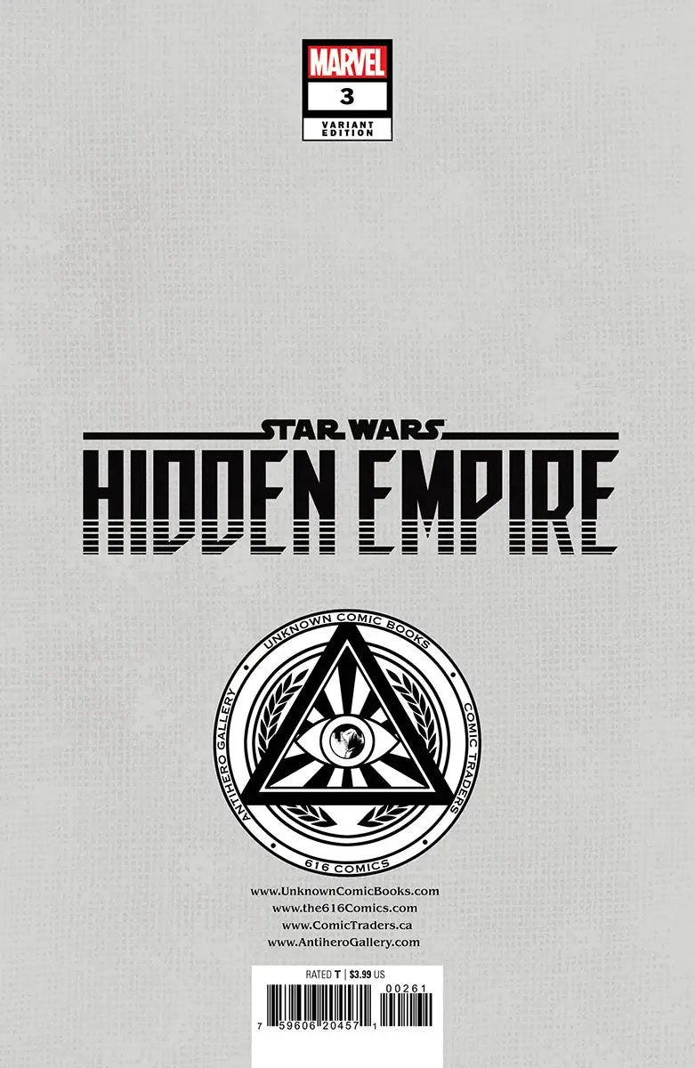 Star Wars: Hidden Empire #3 Unknown Comics Patch Zircher Exclusive Var (02/08/2023) by Unknown Comic Books