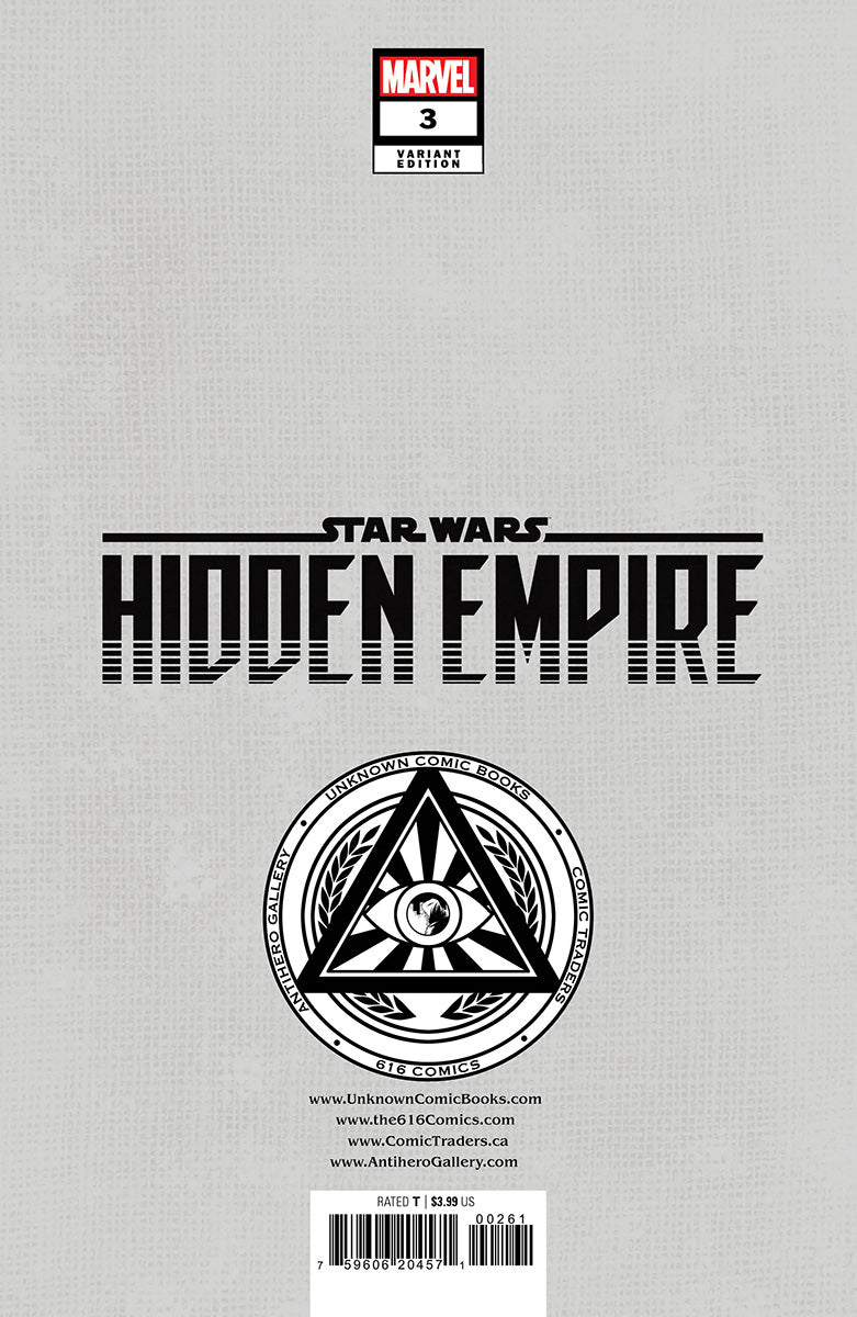 Star Wars: Hidden Empire #3 Unknown Comics Patch Zircher Exclusive Virgin Var (02/08/2023) by Unknown Comic Books