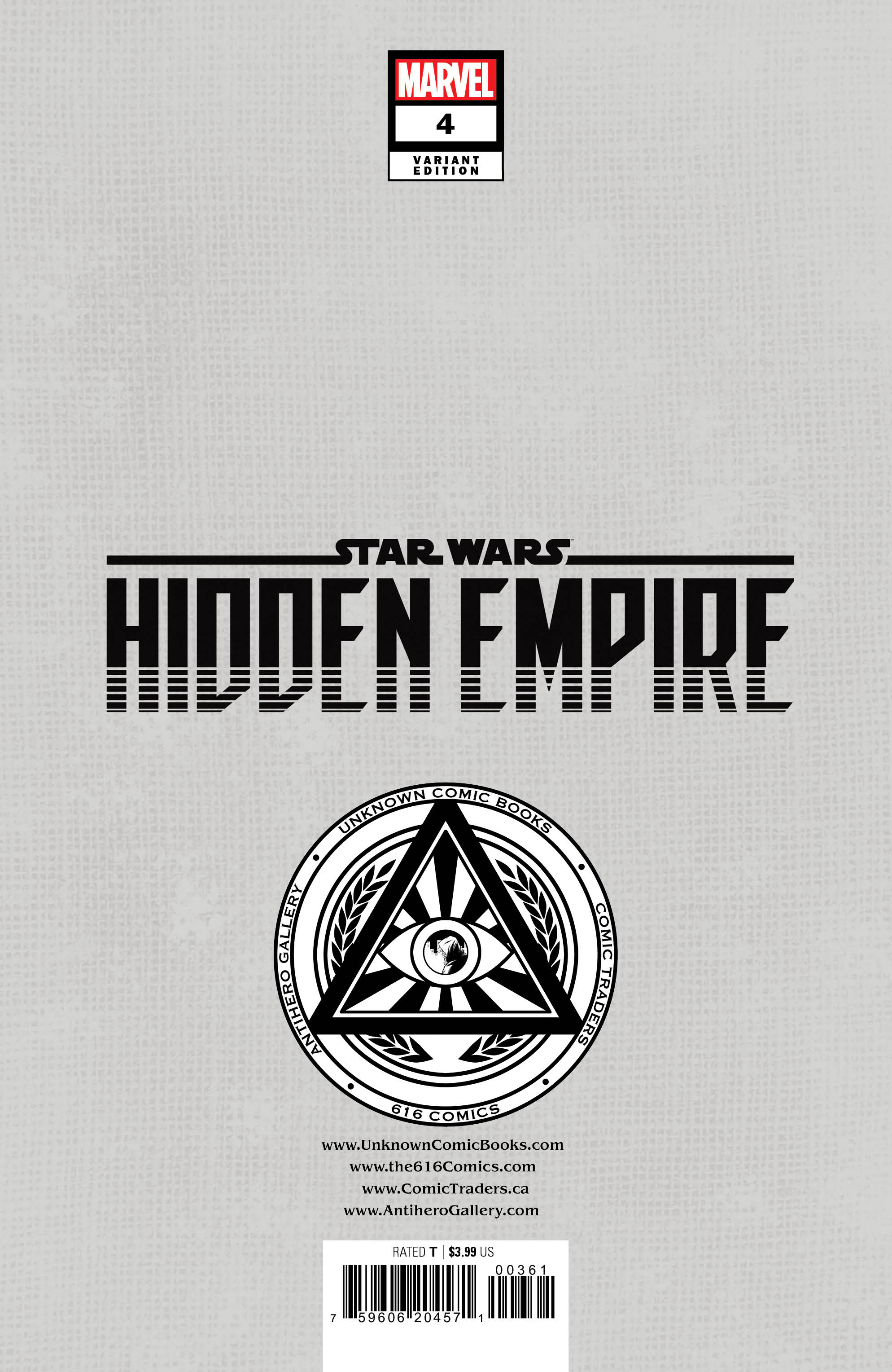 Star Wars: Hidden Empire #4 Unknown Comics Patch Zircher Exclusive Var (03/01/2023) by Unknown Comic Books