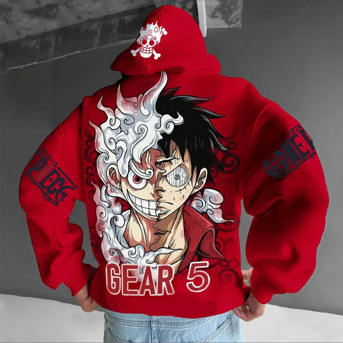 One Piece Luffy Gear 5 Nika Anime Hoodie Streetwear