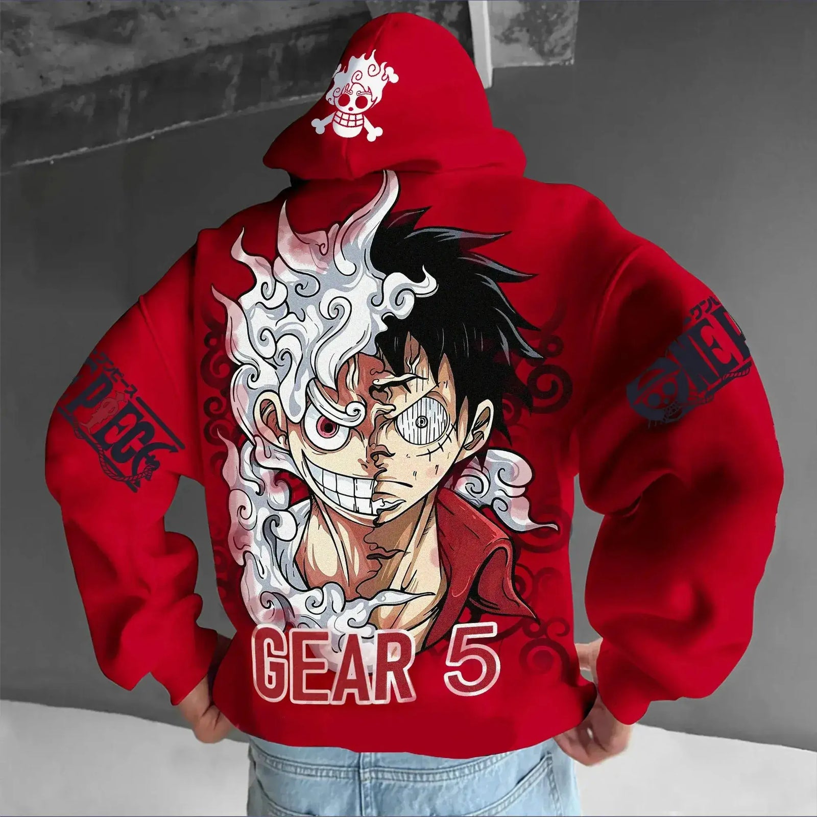 One Piece Luffy Gear 5 Nika Oversized Anime Hoodie