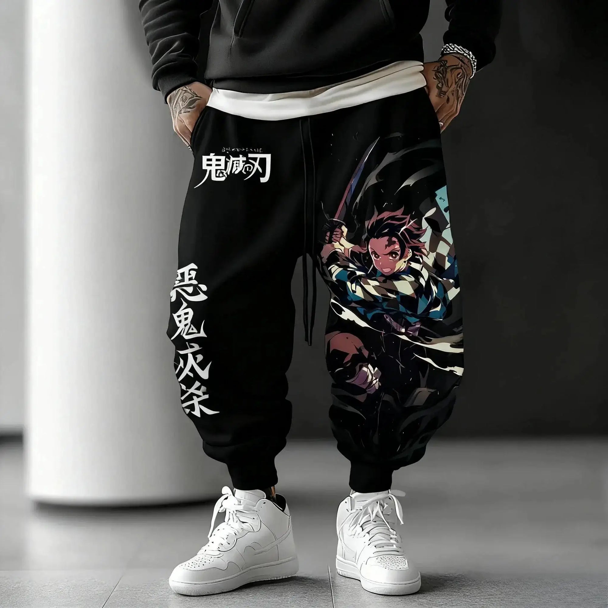 Demon Slayer Anime Men Sweatpants Y2K Streetwear by Infinite Visibility