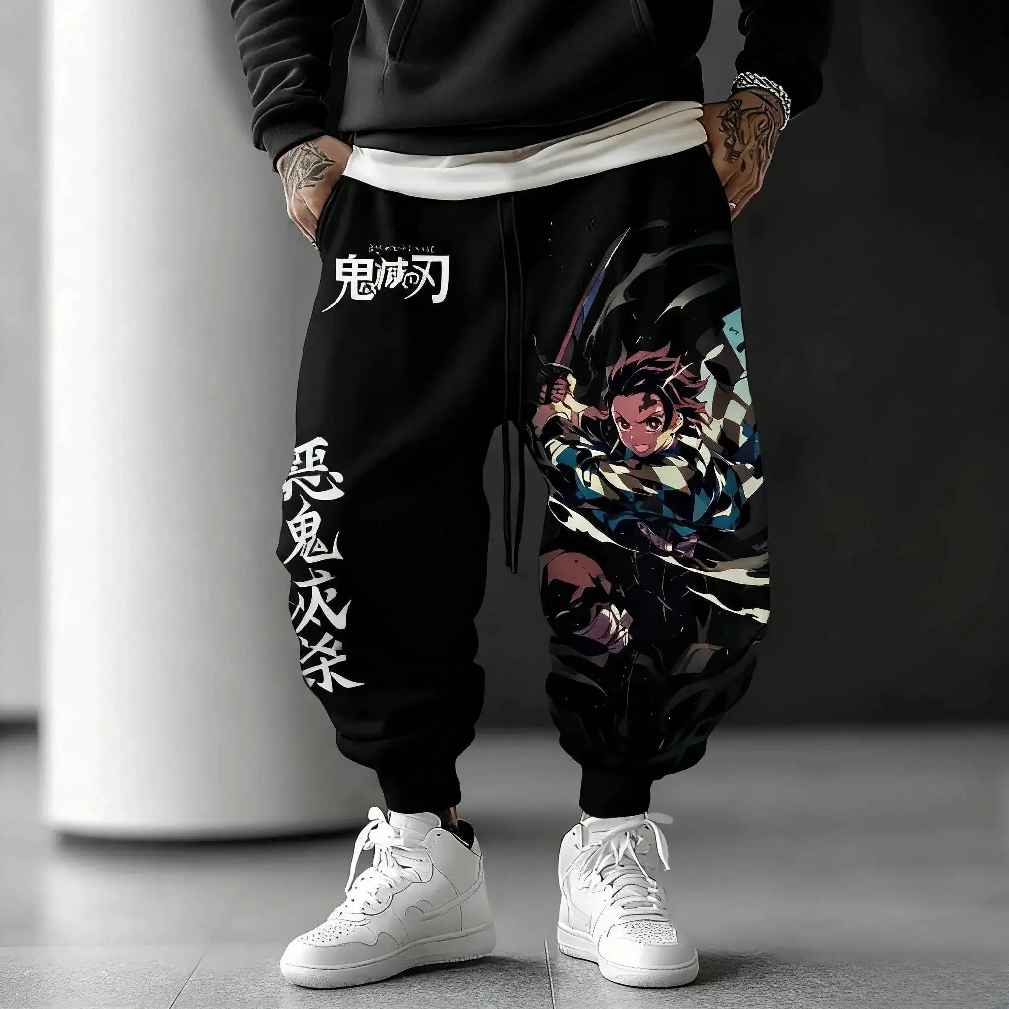 Demon Slayer Anime Men Sweatpants Y2K Streetwear by Infinite Visibility