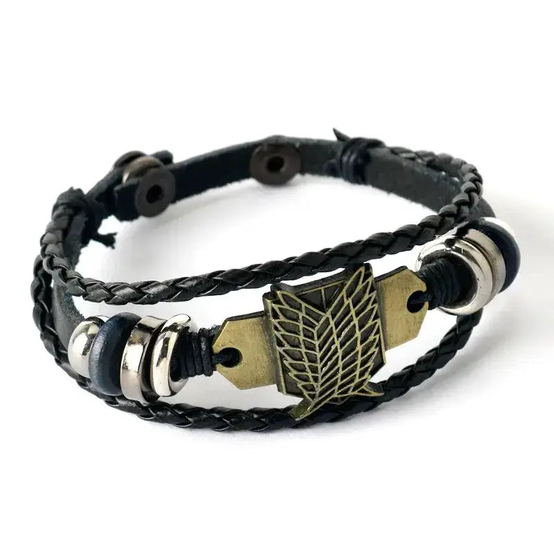 Anime Woven Cowhide Bracelet – Multilayer Buckle Gift by Infinite Visibility
