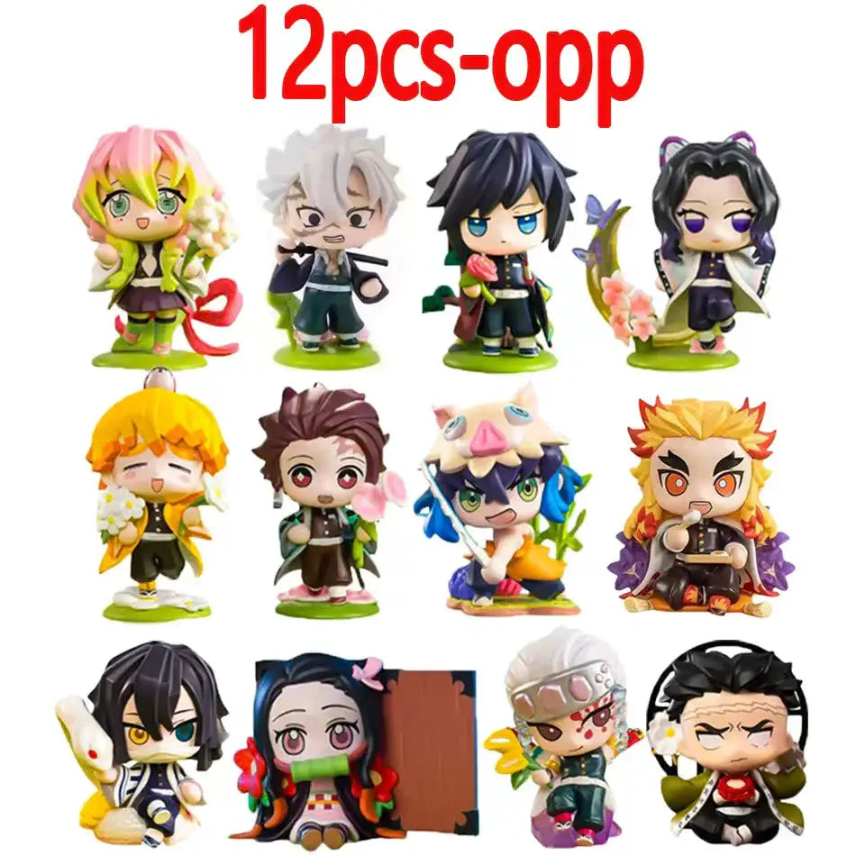 Demon Slayer Blind Box: 12pcs Tanjiro Nezuko Anime Figures by Infinite Visibility