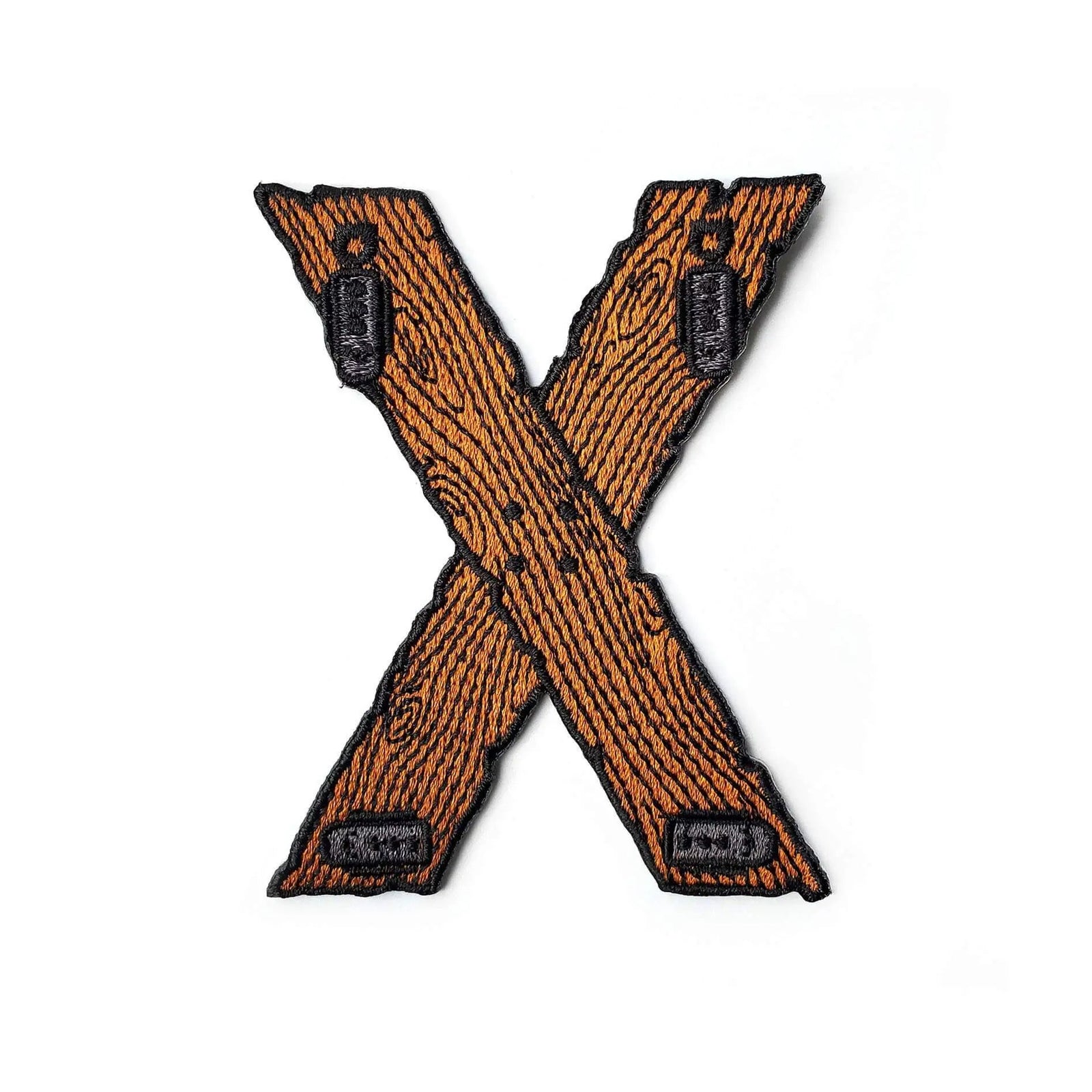 Kolorspun Saint Andrew's Cross patch, iron-on fabric patch featuring a bold cross design for clothing or accessories.