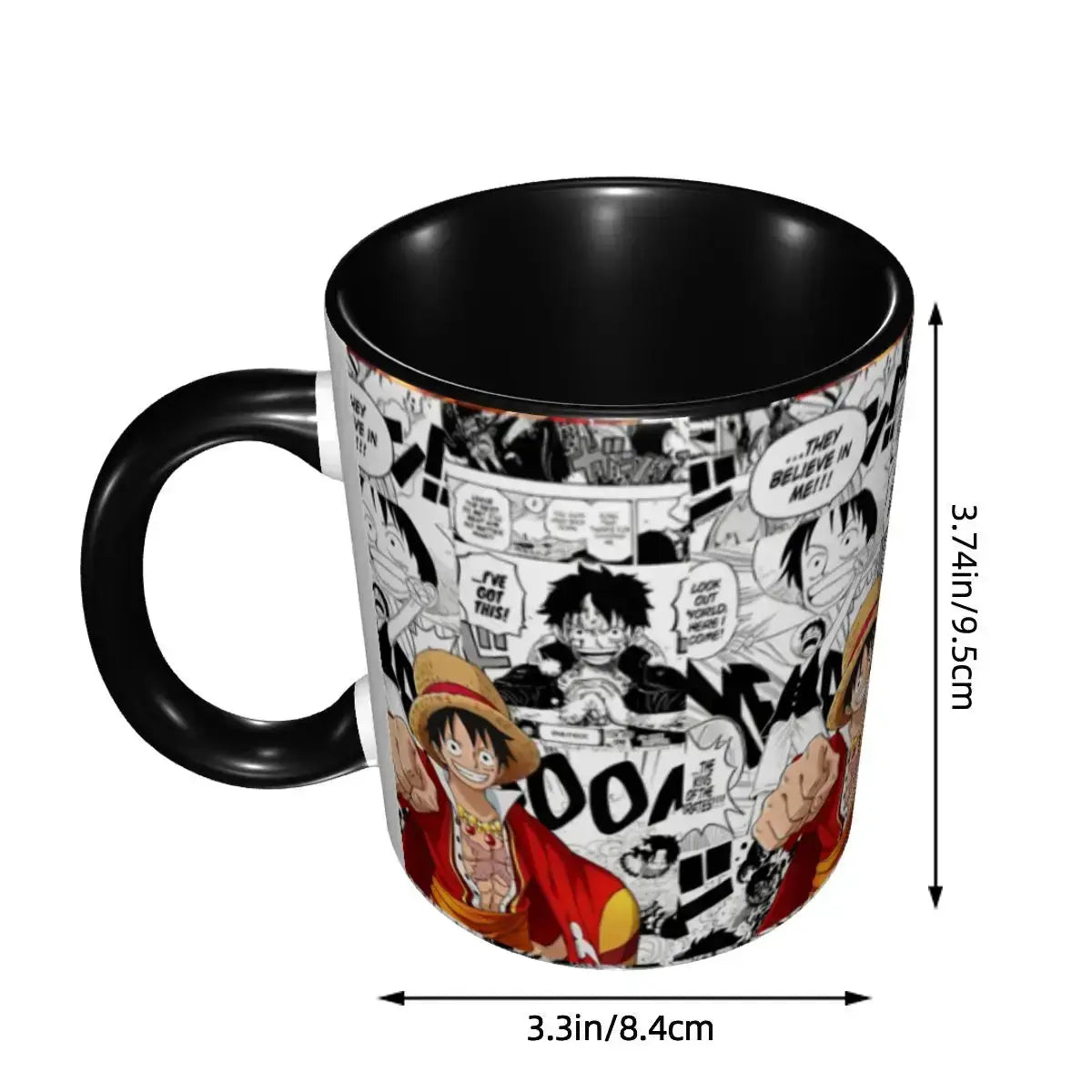 Kid's Luffy One Piece Mug: Cartoon Anime Water Cup Gift by Infinite Visibility
