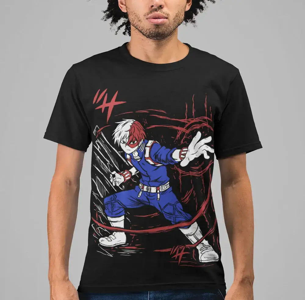 Todoroki T-shirt: Dabi & Toya My Hero Academia Black Tee