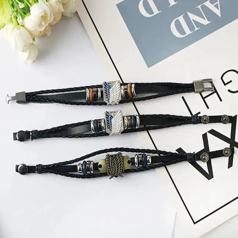 Anime Woven Cowhide Bracelet – Multilayer Buckle Gift by Infinite Visibility