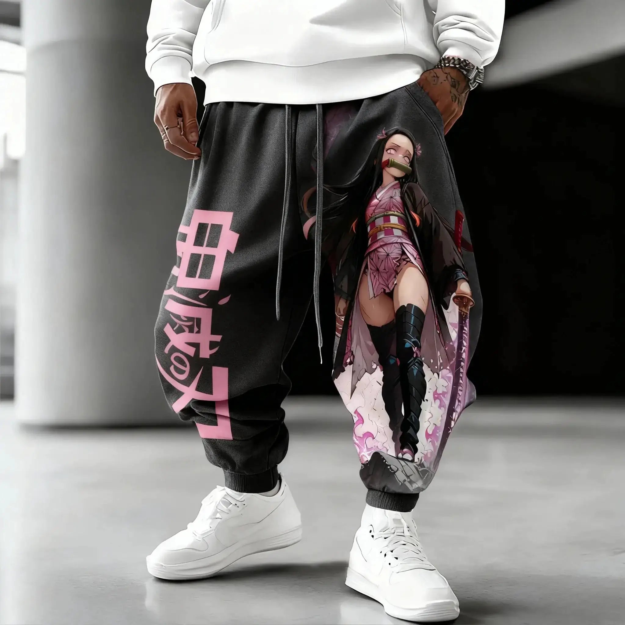 Demon Slayer Cotton Pants: Nezuko Kamado 2025 Winter Streetwear by Infinite Visibility