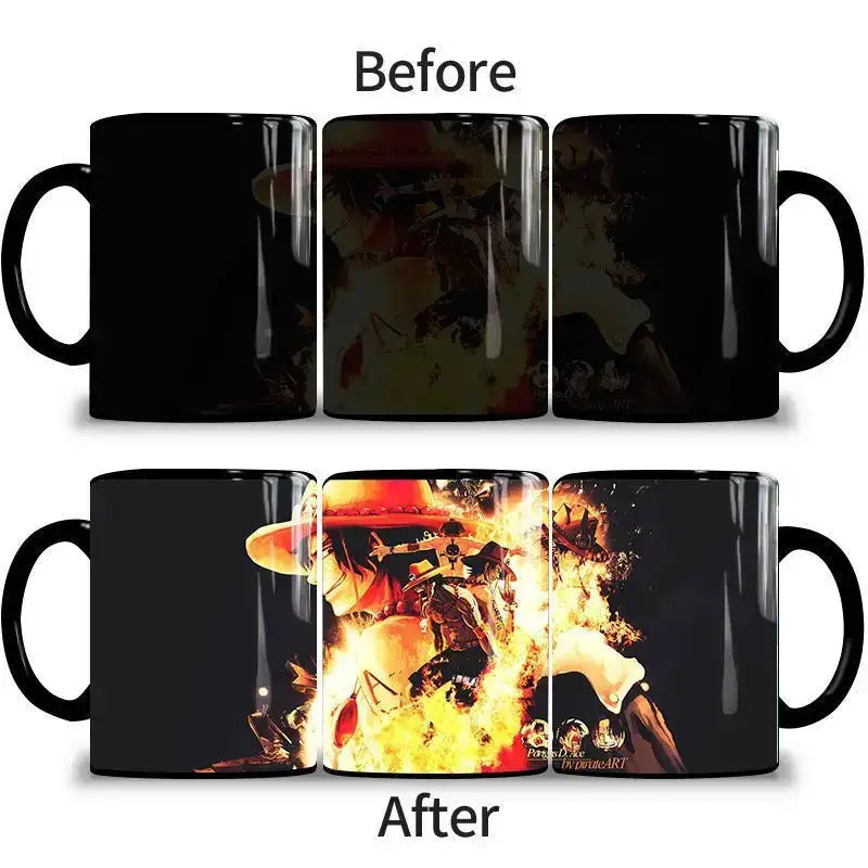 One Piece Color Changing Mug: Nika Luffy & Ace Magic Cup by Infinite Visibility