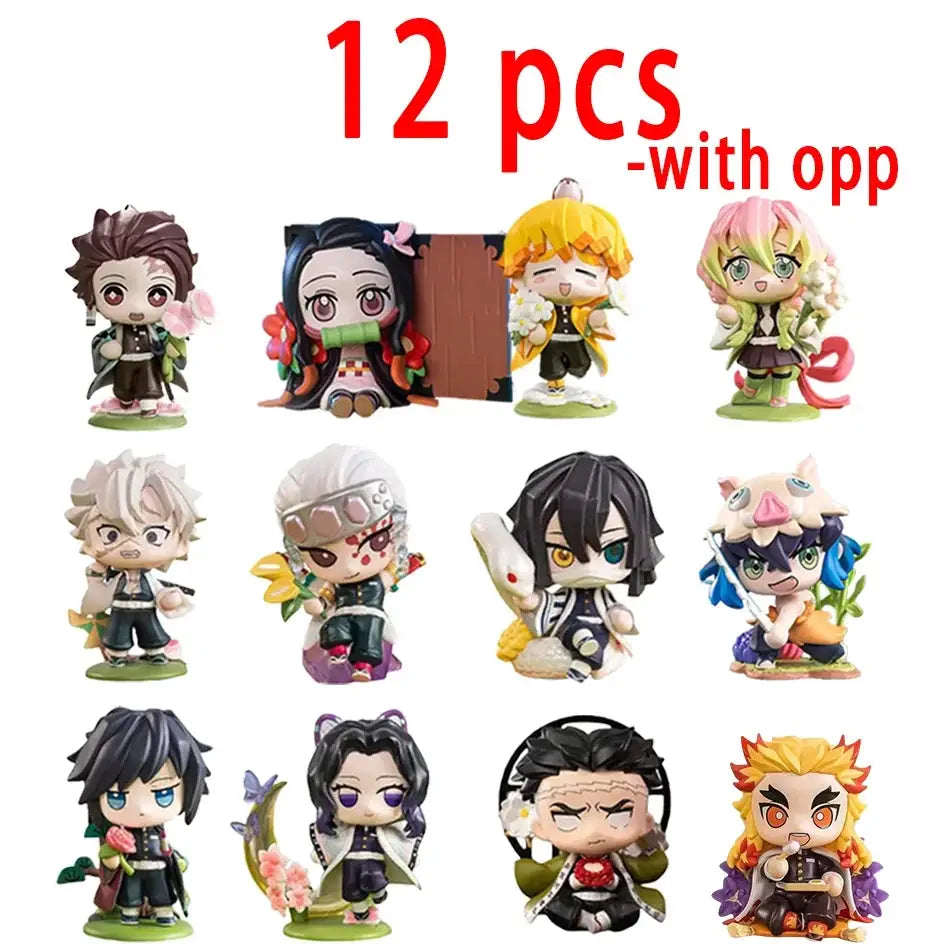 Demon Slayer Blind Box: 12pcs Tanjiro Nezuko Anime Figures by Infinite Visibility