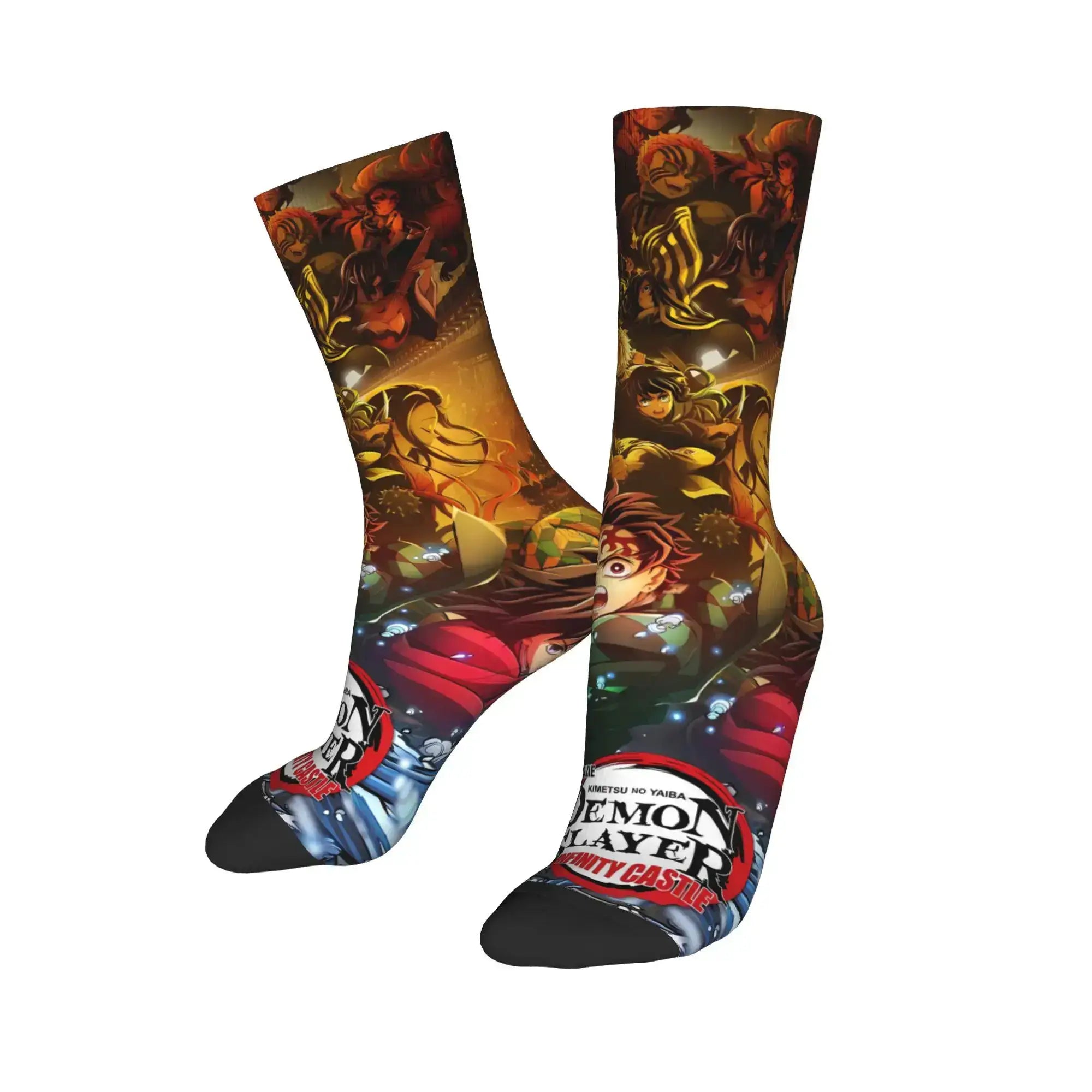 Demon Slayer Socks: Nezuko & Giyu Trendy Skateboard Style by Infinite Visibility