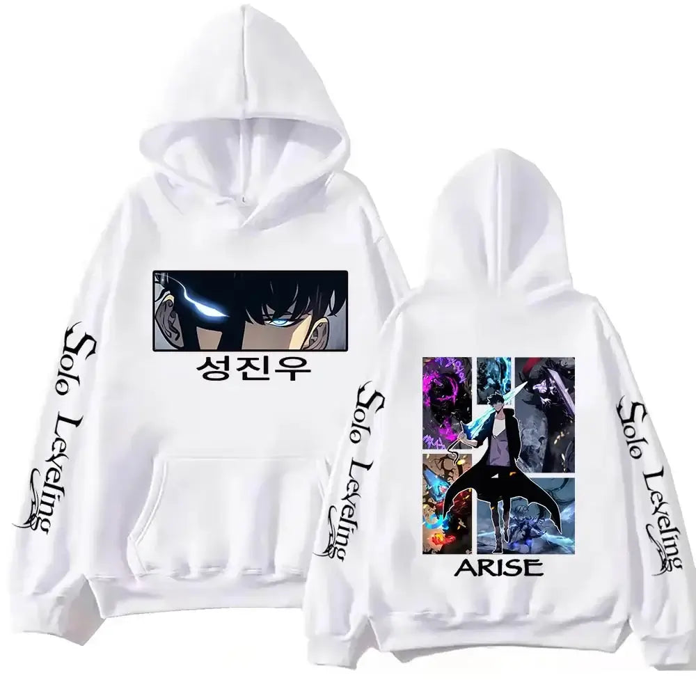 Solo Leveling Anime Hoodie – Harajuku Fleece Pullover