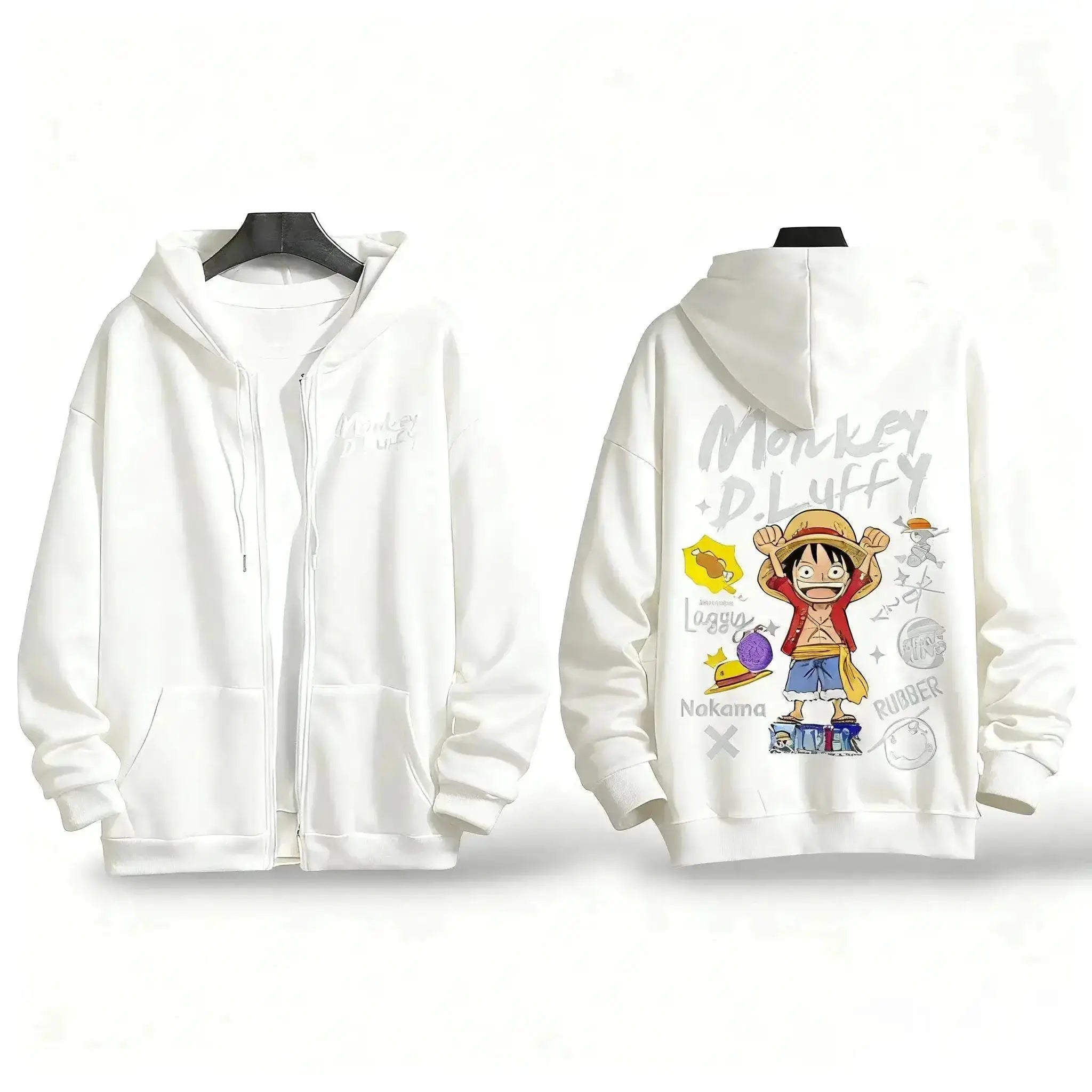 One Piece Luffy Anime Hooded Jacket Graphic Streetwear by Infinite Visibility