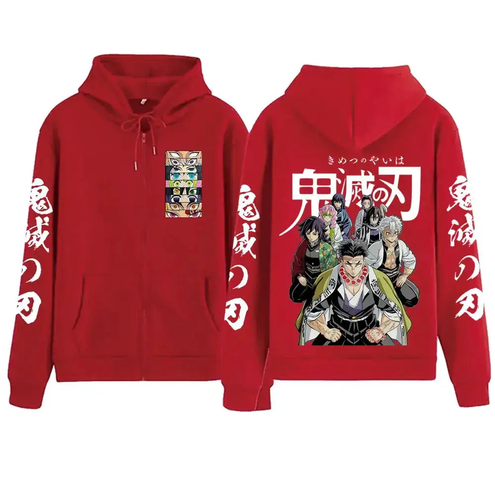 Demon Slayer Zipper Hoodie 2025 Harajuku Sweatshirt by Infinite Visibility