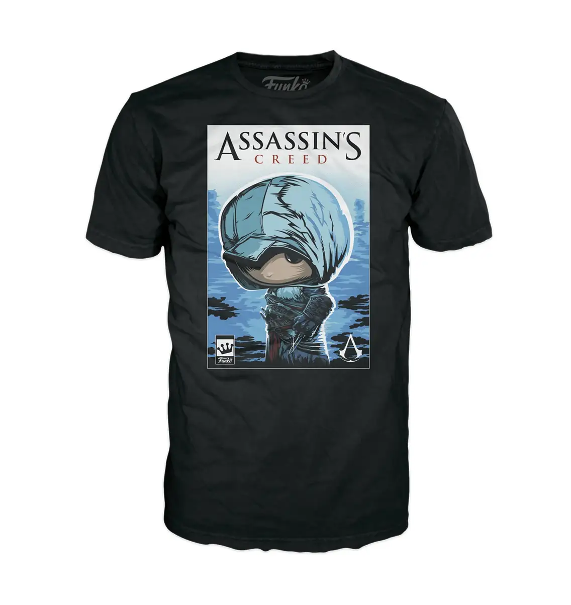Boxed Assassin's Creed T-shirt by THE MIGHTY HOBBY SHOP, featuring game-themed graphic on casual apparel.