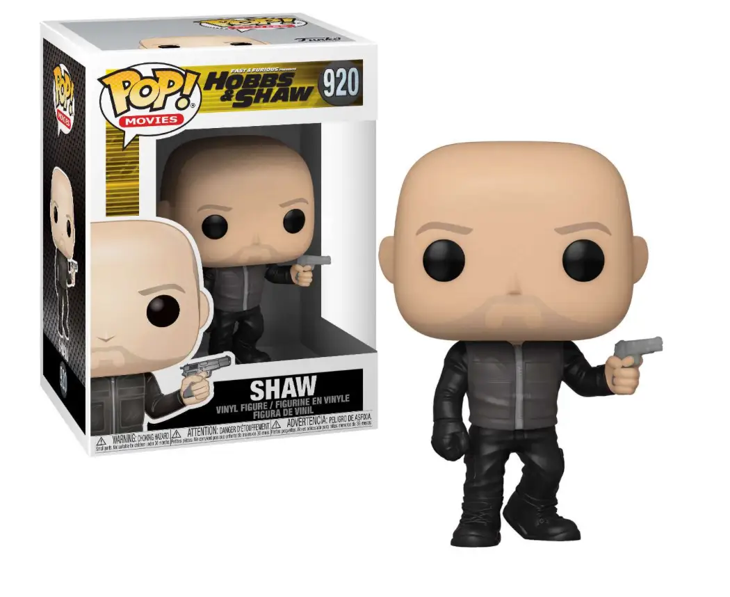 Pop! Movies figure of Shaw from Hobbs & Shaw, collectible toy in colorful packaging, produced by THE MIGHTY HOBBY SHOP.