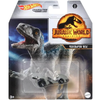 Jurassic World Dominion Velociraptor Beta toy figure by THE MIGHTY HOBBY SHOP, detailed green and brown dinosaur model.