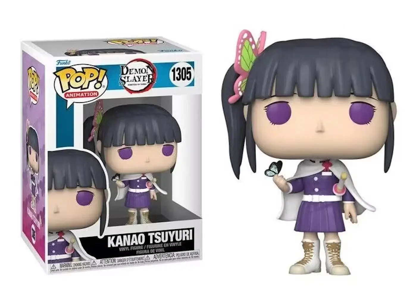 Demon Slayer Kanao Tsuyuri Funko Pop! vinyl figure from the Animation series, featuring detailed design and collectible packaging.
