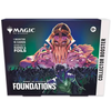 Magic: The Gathering Foundations Collector Booster pack featuring fantasy artwork and rare cards, displayed on a white background.