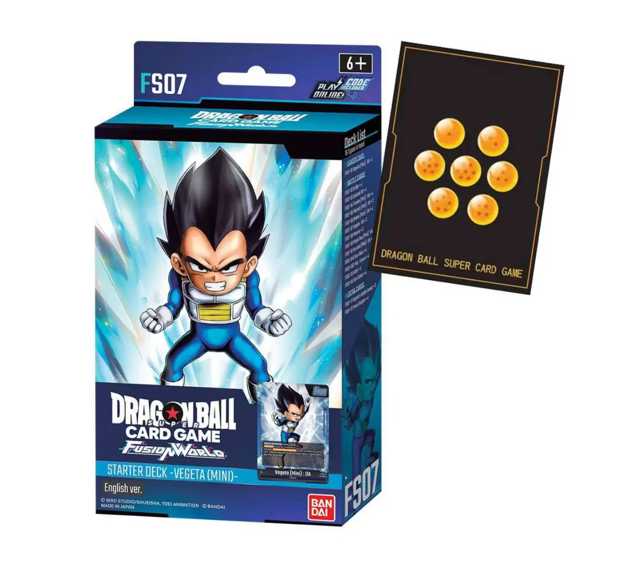 Mini Vegeta Dragon Ball Z Super Card Game: Fusion World Starter Deck card, featuring detailed artwork of Vegeta from the FS07 set.