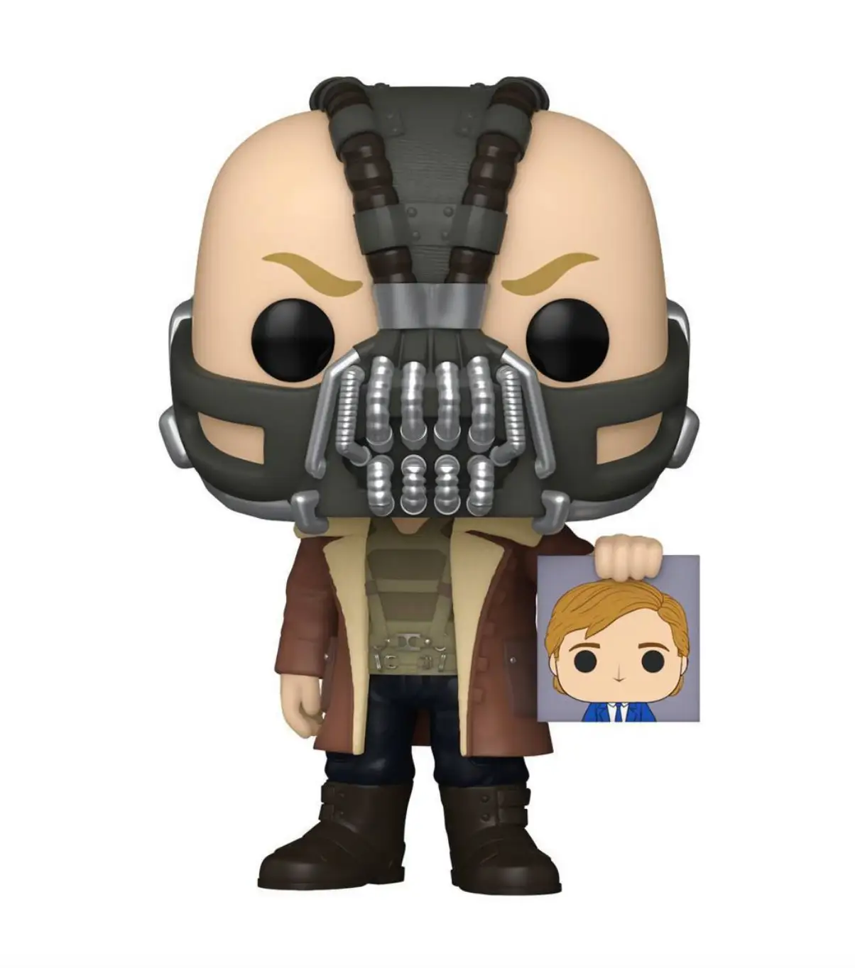 Vinyl figure of Bane from The Dark Knight Rises Funko POP! Heroes, toy collectible by THE MIGHTY HOBBY SHOP, front view.