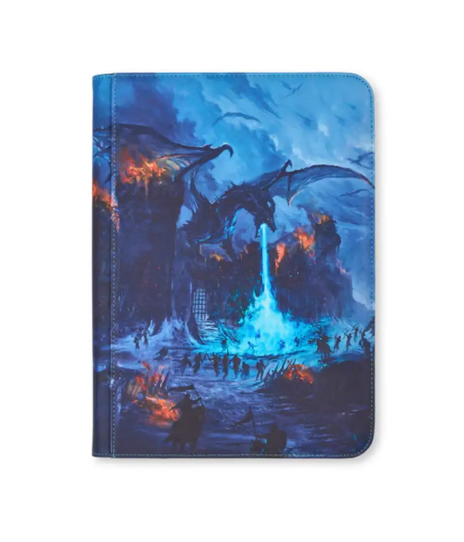 9-pocket binder from The Mighty Hobby Shop with 360 card capacity, featuring clear pockets and sturdy binding for trading cards.