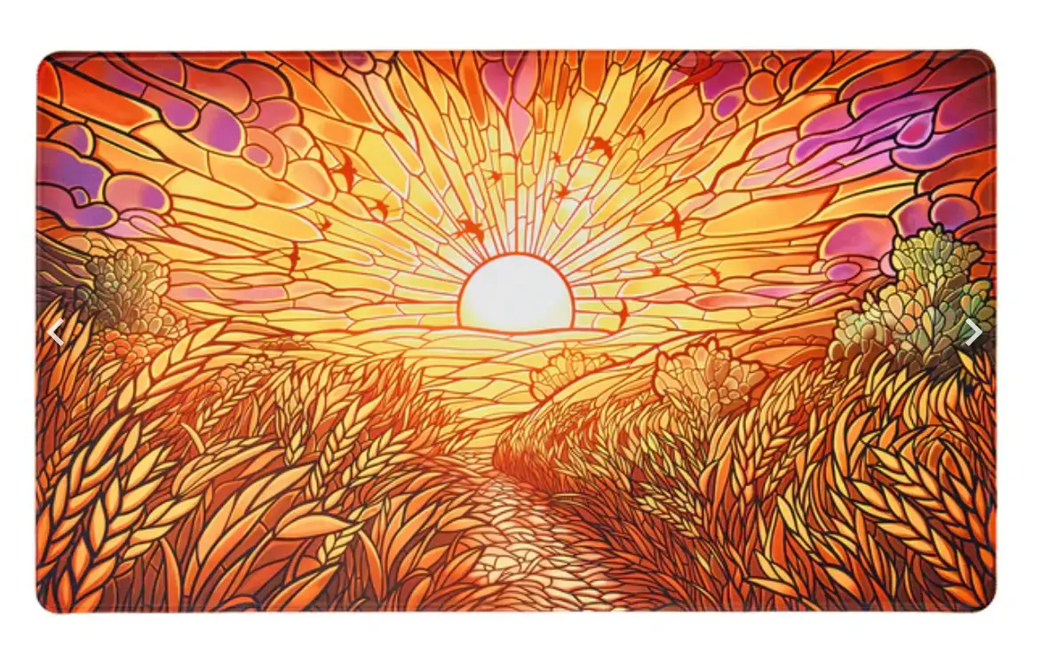 Stitched standard playmat measuring 24x14 inches featuring colorful design, ideal for children’s play areas.