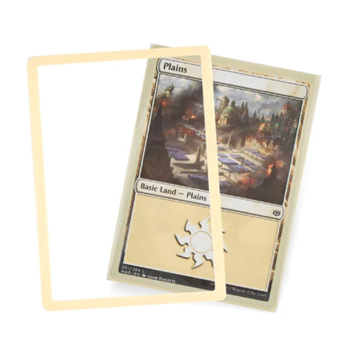 Standard size synergy inner sleeves for trading cards from THE MIGHTY HOBBY SHOP, shown in a clear, close-up image.