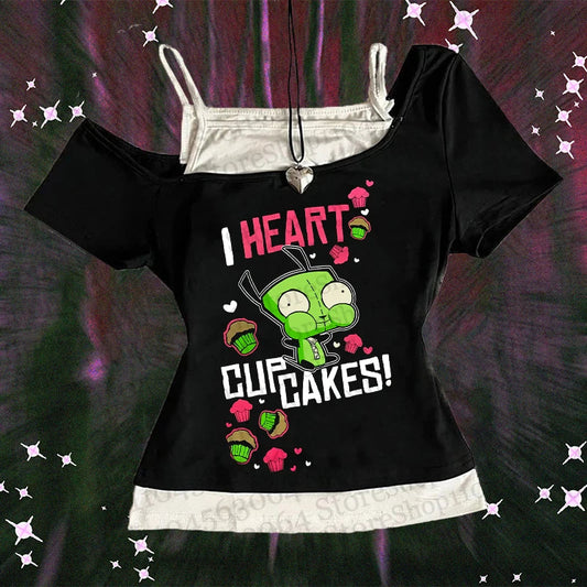 Y2k Clothes Women Tops Harajuku Cute Crop Top Suspenders