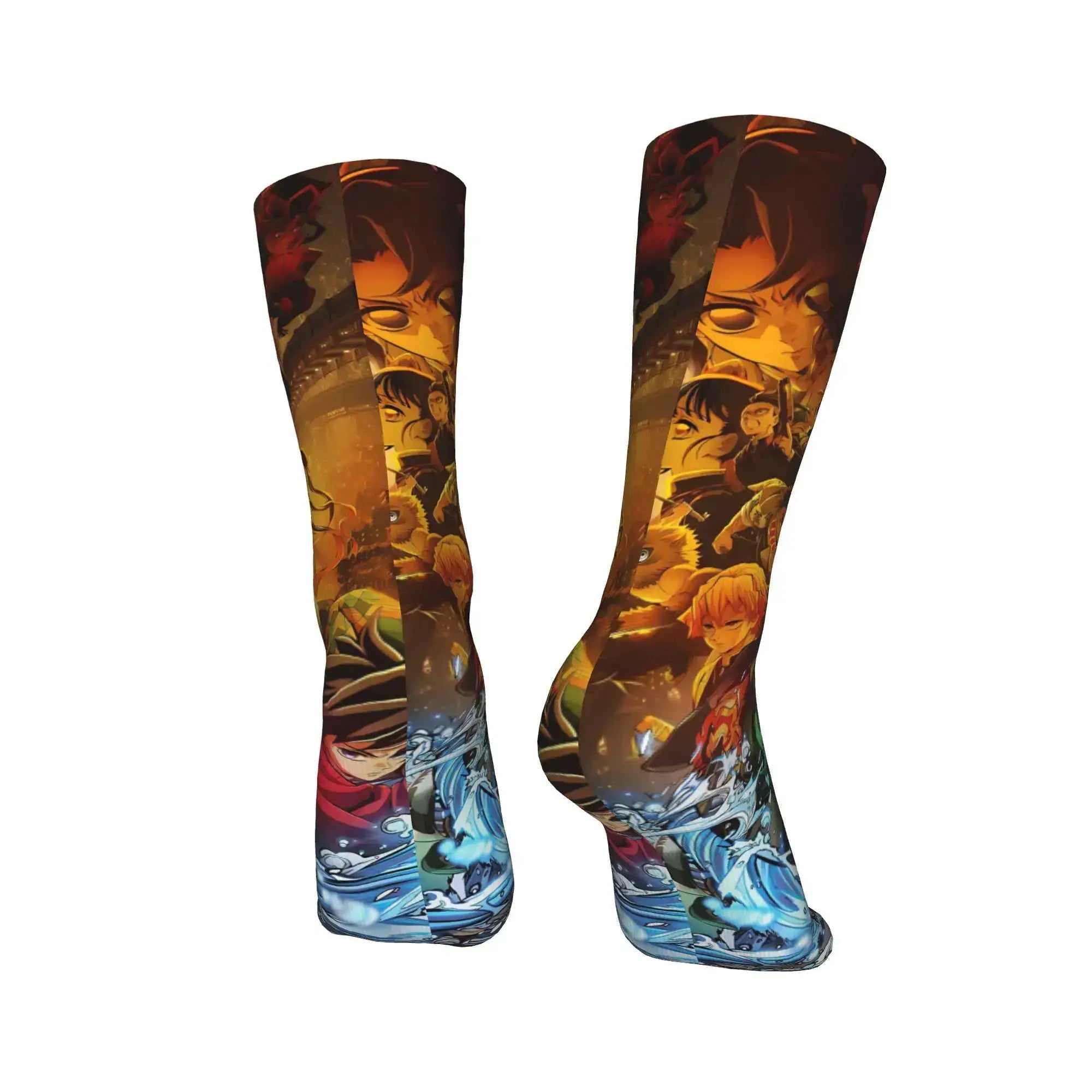 Demon Slayer Socks: Nezuko & Giyu Trendy Skateboard Style by Infinite Visibility
