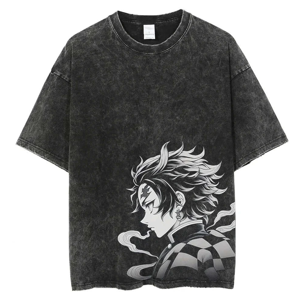 Kamado Tanjirou Graphic print T Shirt Demon Slayer Vintage Tee
