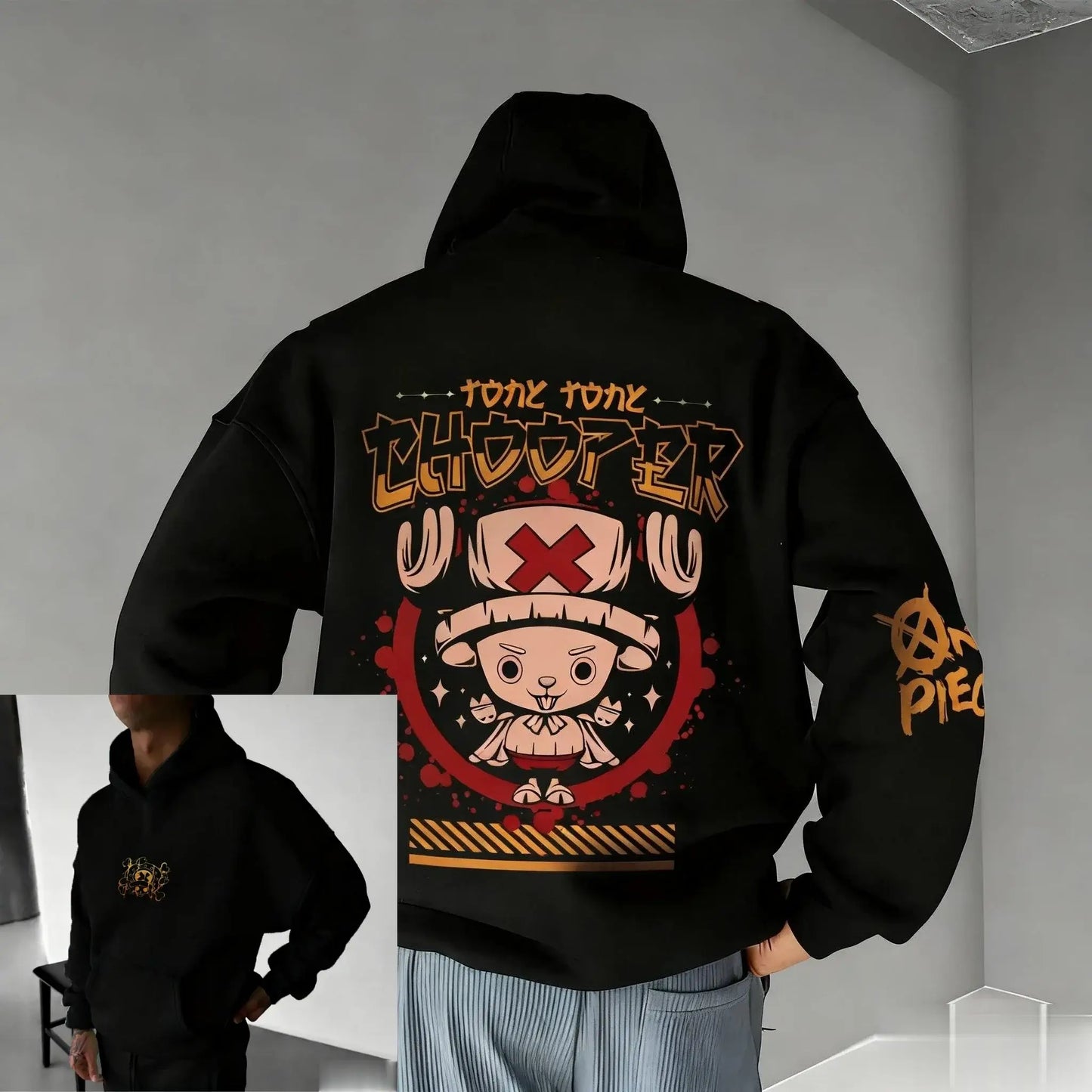 Chopper Oversized Anime Hoodie – One Piece Unisex Sweatshirt
