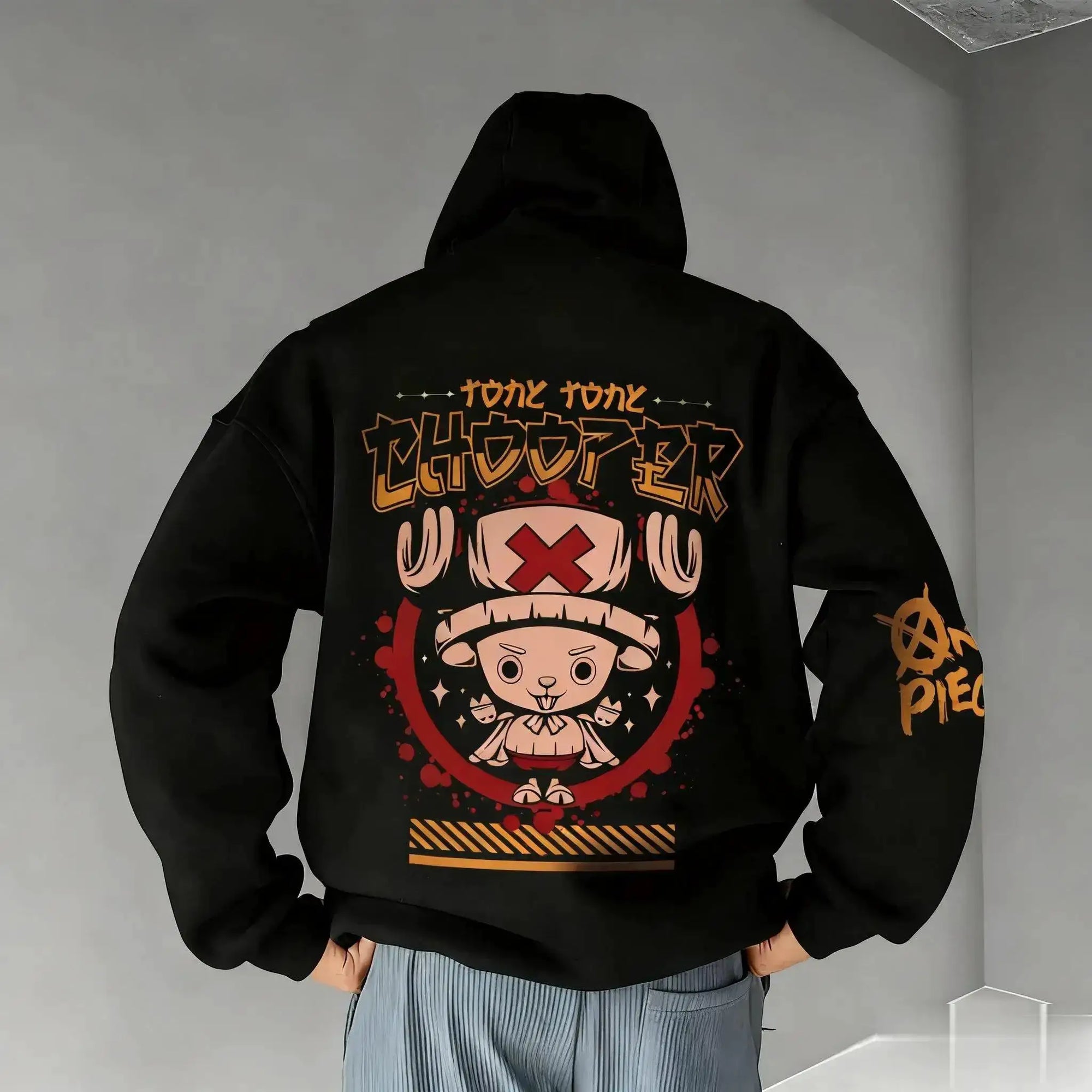Oversized One Piece anime hoodie by Infinite Visibility, featuring vibrant character graphics on a comfortable unisex sweatshirt.